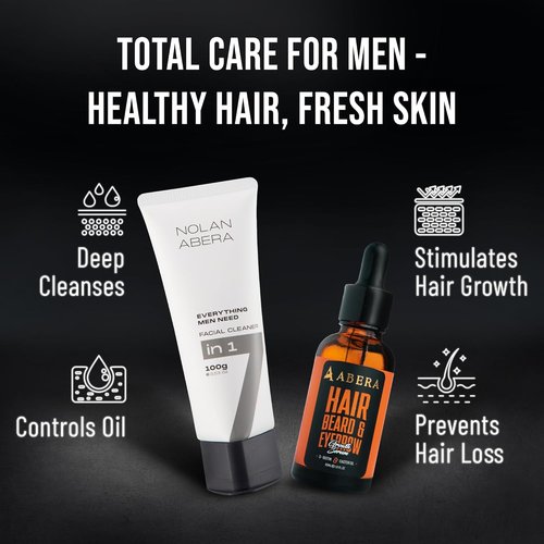 ABERA Nolan Daily Facial Cleanser for Men - Niacinamide & Zinc Oil Control | Refreshing 3.53 oz Face Wash