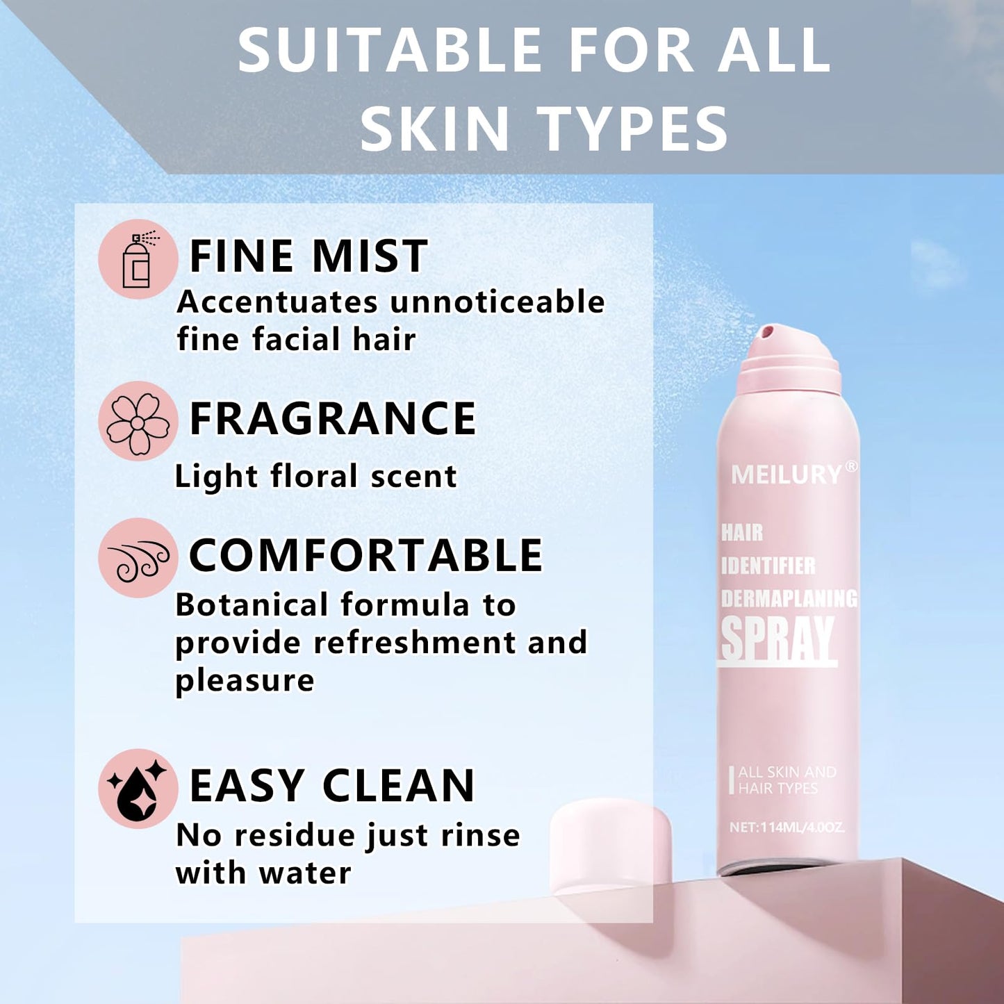 Hair Identifier Spray for Face Shaving, Skin Face Hair Identifying Spray With Razors, Hair identifier Set for Women Face Dermaplaning