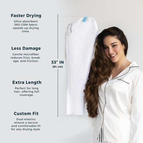 FORMUL-A Microfiber Hair Towel Wrap for Women – Anti Frizz Towel - Fast Hair Drying Towel Wrap – Hair Care Products – Hair Plopping Wrap Towel – Hair Turban for Wet Hair – Super Absorbent