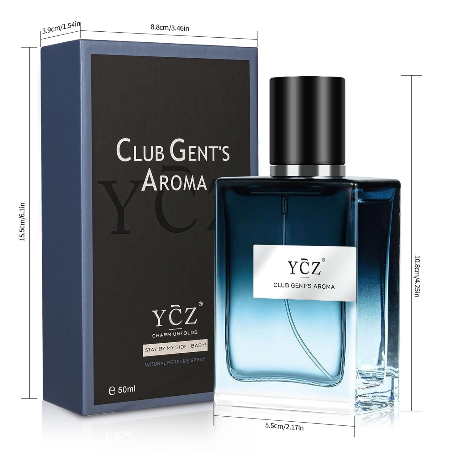 Ycz Club Cologne for Men - Long Lasting Nightclub Essential Fragrance | 1.7oz Aromatic Woody Notes