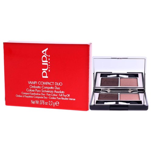 Pupa Milano Vamp! Compact Duo Eyeshadow - High Pigment, Adjustable Coverage - 004 Bronze Amber - 0.078 Oz