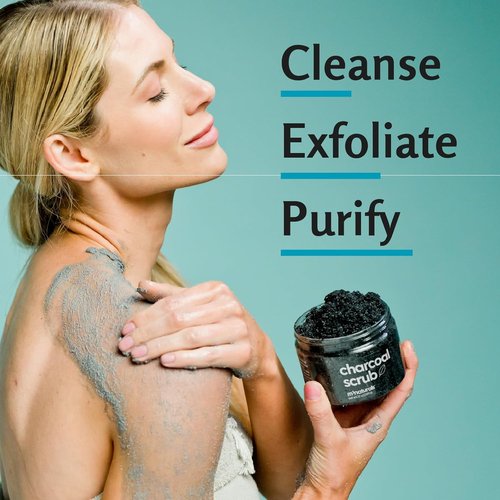 M3 Exfoliating Charcoal Scrub - Collagen & Stem Cells for Body Toning, Detox & Skin Smoothing