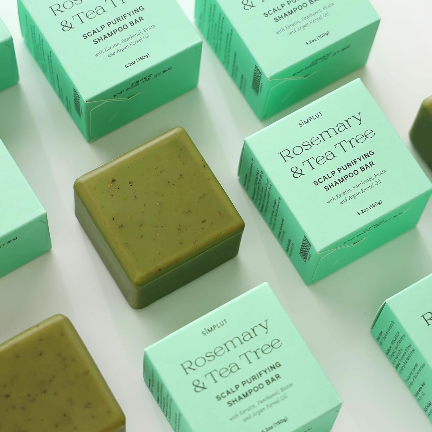 SIMPLUT Rosemary & Tea Tree Shampoo Bar - Biotin & Keratin Infused for Clarifying Scalp Care | Salon-Grade Volumizing Formula