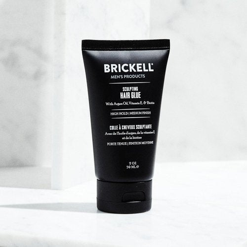 Brickell Men's Hair Styling Glue - All-Day Hold for Sculpting & Shaping Hair | 2 Ounce, Scented