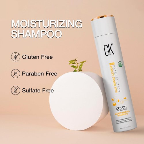 GK HAIR Moisturizing Shampoo - Sulfate & Paraben Free Keratin Formula for Color Treated Hair - 10.1 Fl Oz
