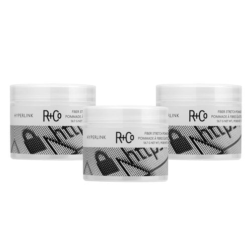R+Co HYPERLINK Fiber Stretch Pomade - Flexible Hair Styling Pomade for Texture & Definition, All Hair Types
