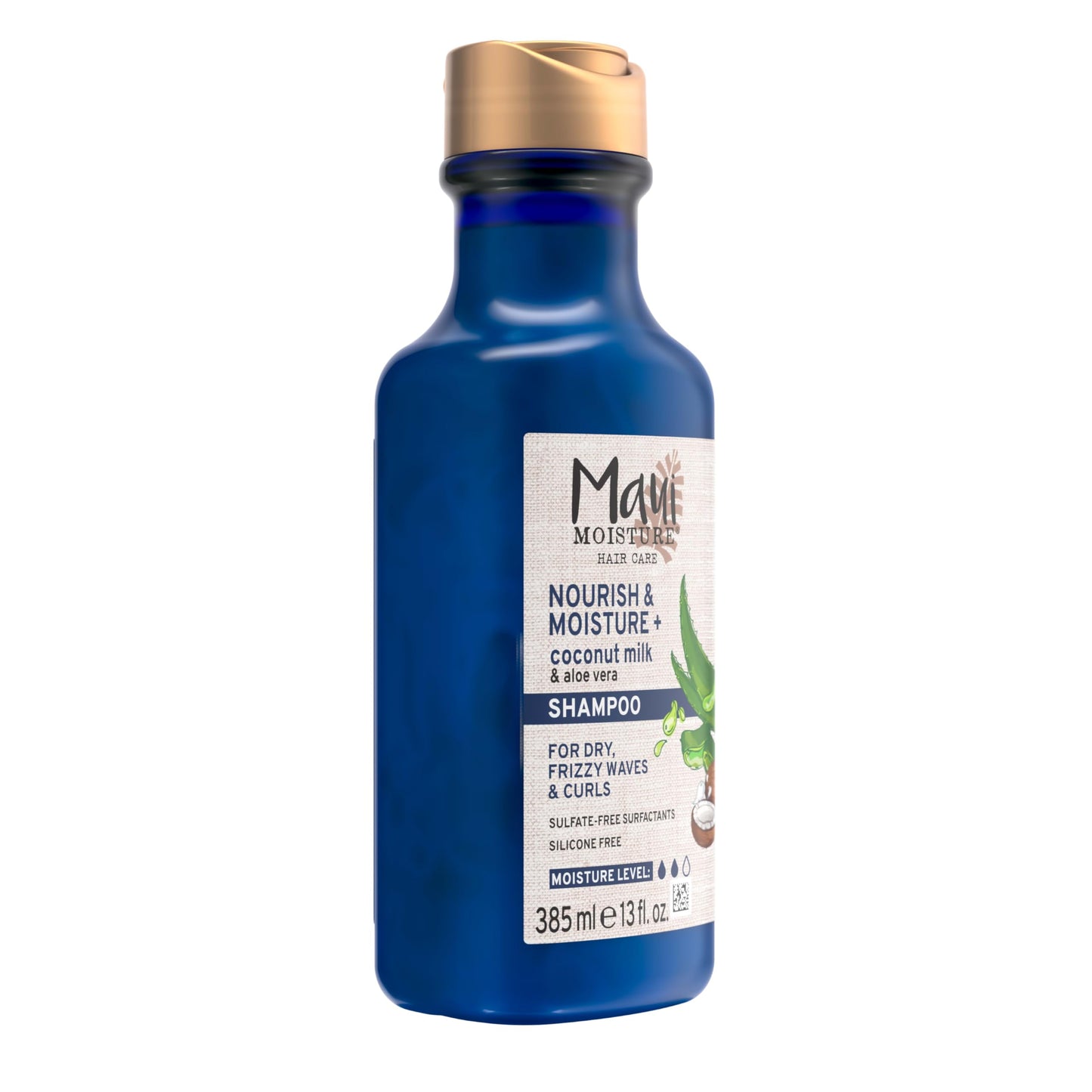 Maui Moisture Nourish & Moisture + Coconut Milk Shampoo to Hydrate and Detangle Curly Hair, Lightweight Daily Moisturizing Shampoo, Vegan, Silicone & Paraben-Free, 13 fl oz