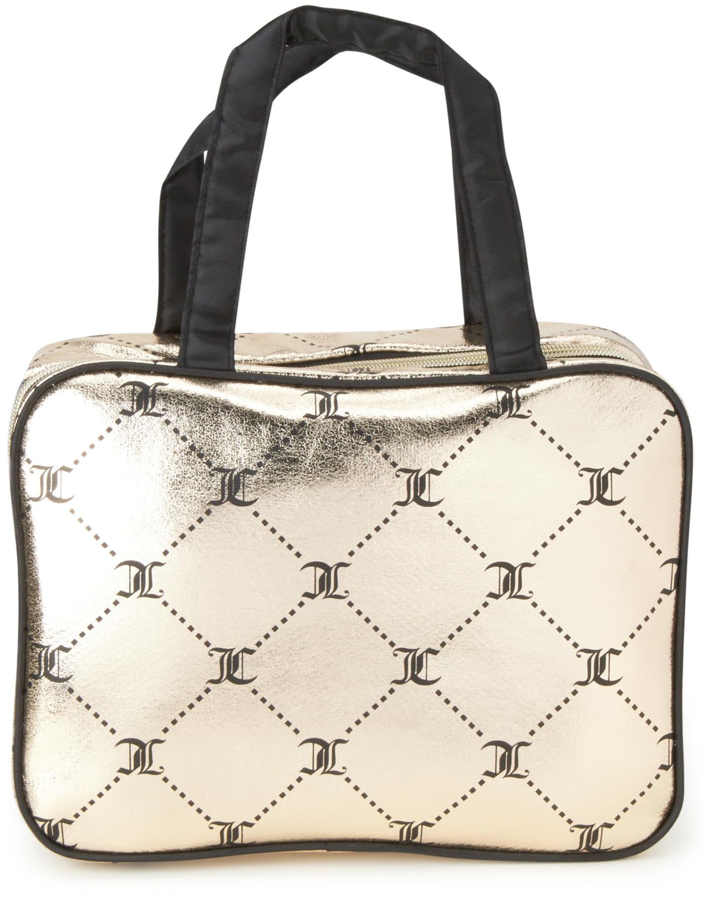 Juicy Couture Women's Cosmetics Bag - Hanging Travel Makeup and Toiletries Weekender Bag, Size One Size, Lattice Logo Print