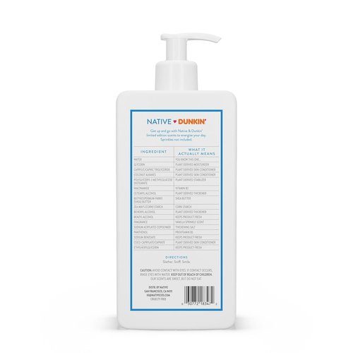 Native Body Lotion - Dunkin Vanilla Sprinkle Moisturizer for Dry Skin | 16.5 oz Plant-Based Formula