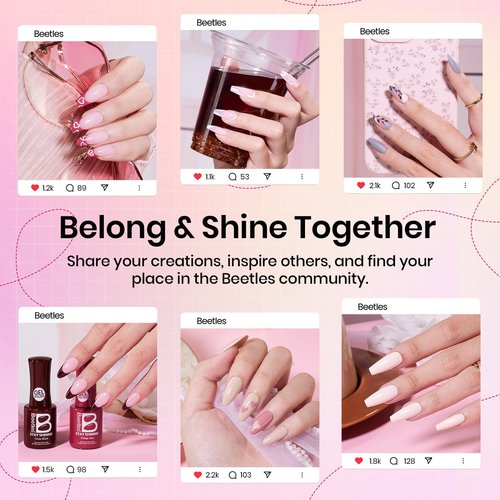 Beetles Stay Shining 23 Pcs Gel Nail Polish Kit with UV Light,, 12 Color Nail Manicure Studio Kit Cozy Elegance and Base Gel Glossy &Matte Top Coat Cuticle Oil & Nails Tools, DIY Salon-Quality at Home