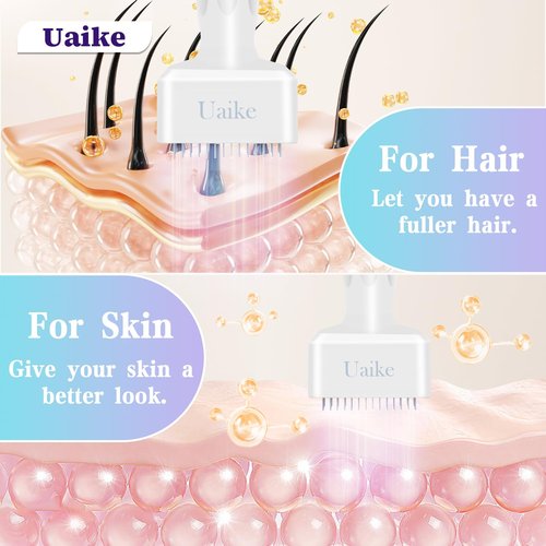 Derma Stamp - Uaike Microneedling Derma Stamp for Hair, Beard, Scalp & Face, Home Use Microneedle Roller Dermastamp for Women and Men