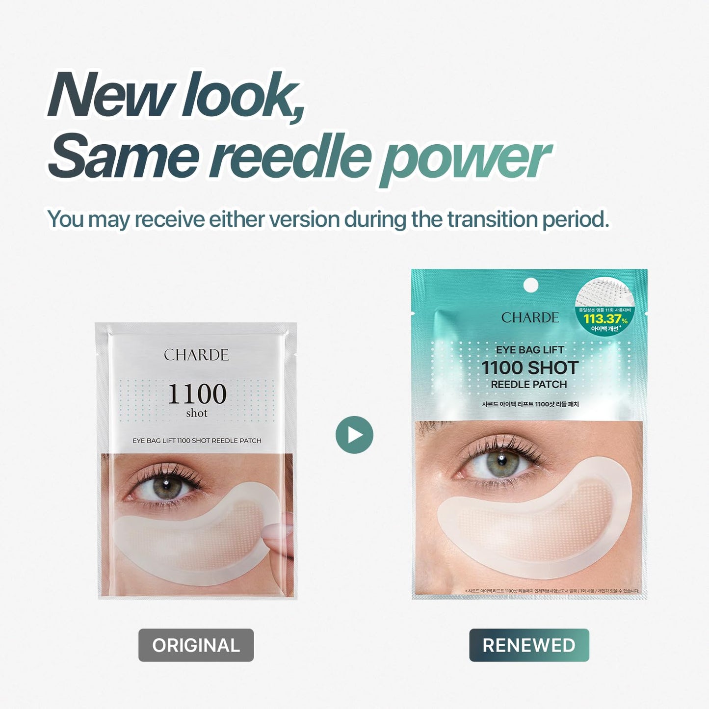 CHARDE Under Eye Patches - Microneedle Eye Mask with Bakuchiol & Hyaluronic Acid for Puffiness (8 Pairs)