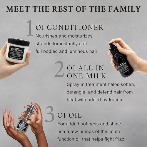 Davines OI Conditioner - Hydrating Cream for All Hair Types | Accelerates Drying & Adds Shine - 8.45 Fl Oz