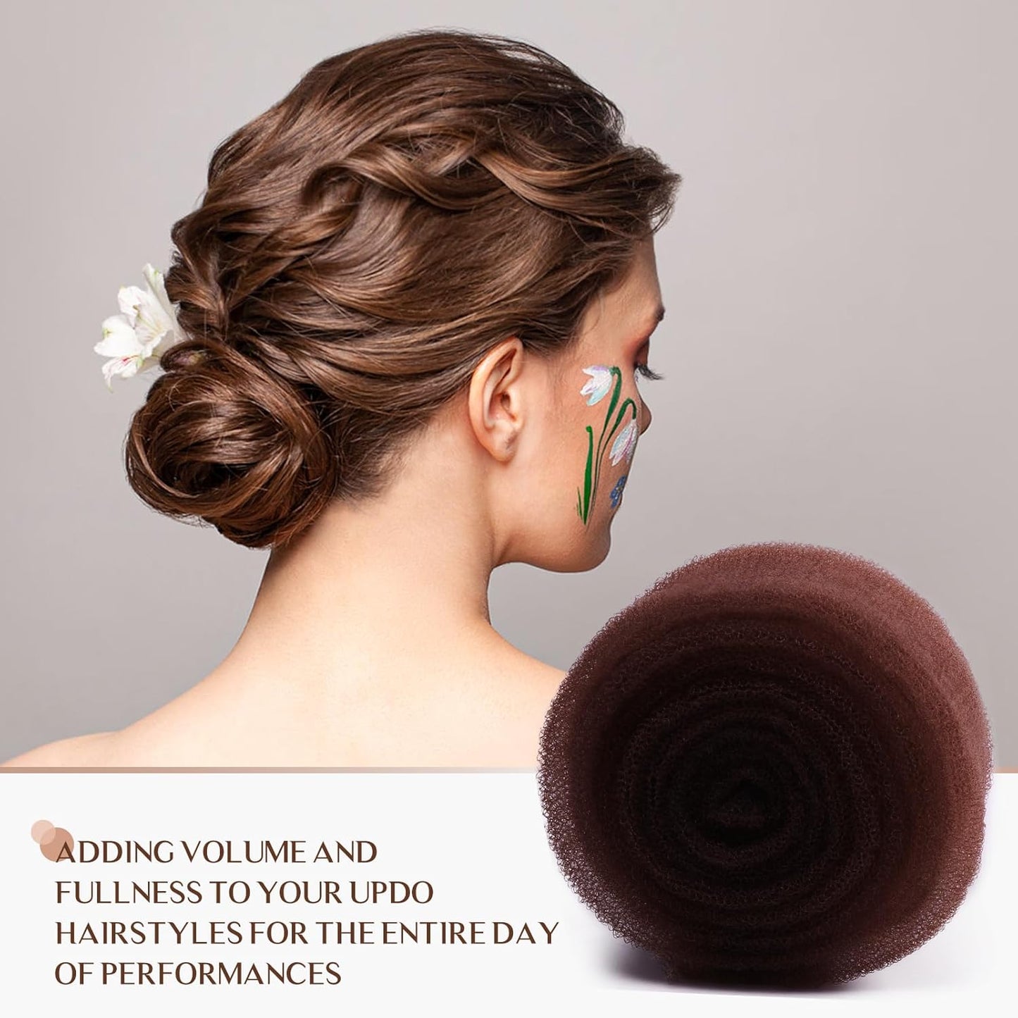 Hair Filler and Hairpins for Updo, Hair Sponge for Updo, Hair Padding,Hair Donuts for Updos, Volume Hair Bumps it Tool, Black