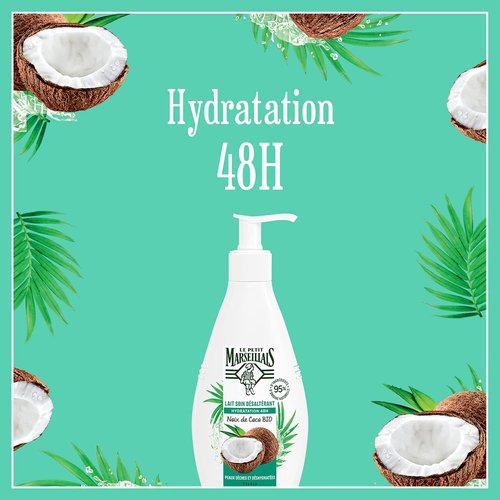 Le Petit Marseillais Coconut Body Milk - 48H Moisturizing & Soothing Lotion | 250ml