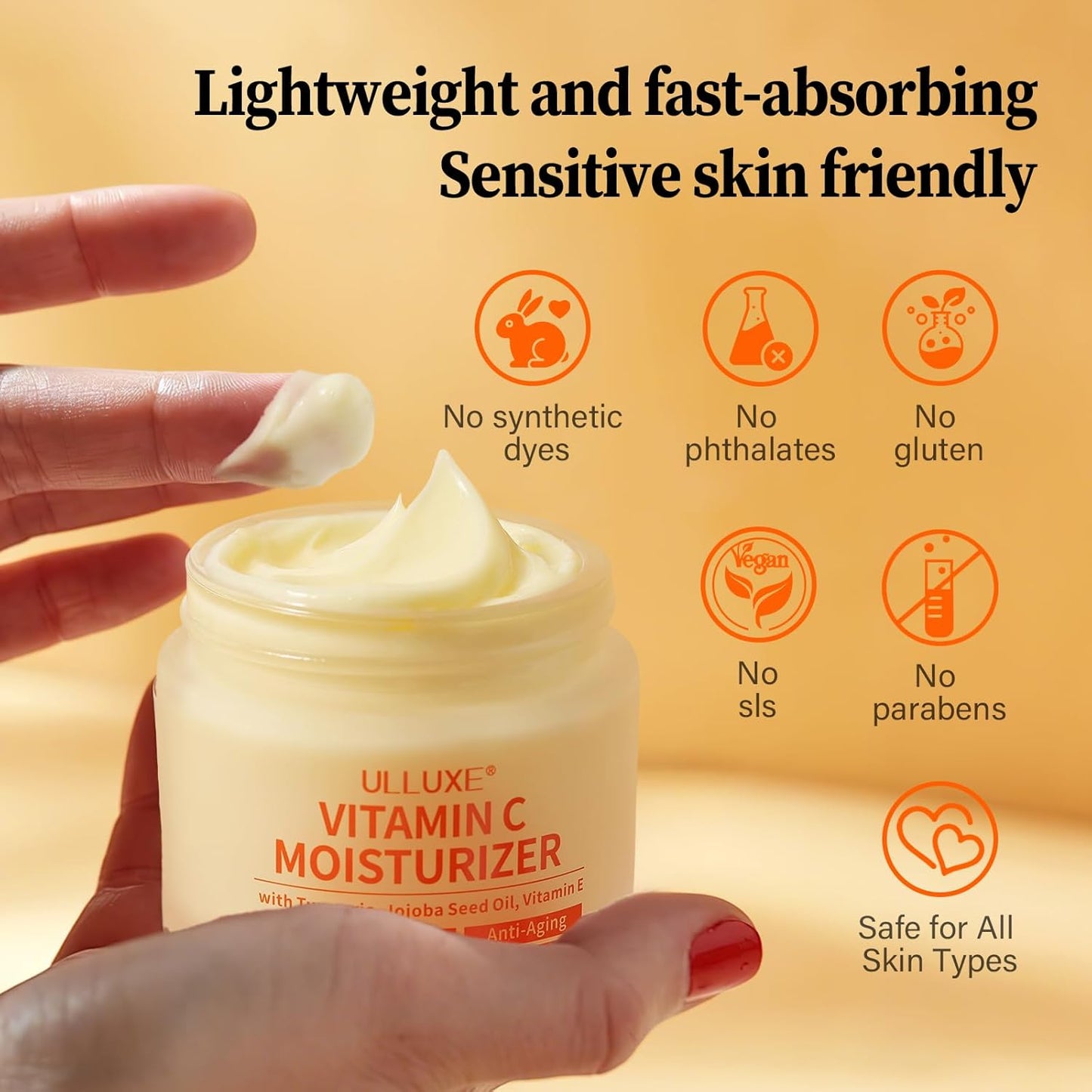 Skiennix Vitamin C Face Moisturizer - Brightening Anti-Aging Cream with Turmeric & Niacinamide, 2.3 Oz