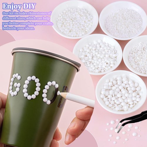16000Pcs Resin Rhinestones with Tweezers for Crafting, White 2-6mm Mixed Sizes Bedazzling Crystal with 3Pcs 10ml B7000 Jewelry Glue for DIY Crafts Clothing Tumblers Shoes Fabric Nail Art