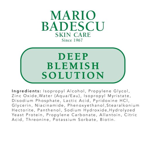 Mario Badescu Deep Blemish Solution, Spot Treatment for Face with Potent Zinc Oxide, Niacinamide and B Vitamins Overnight Treatment Serum that Targets Large Blemishes Under the Skin