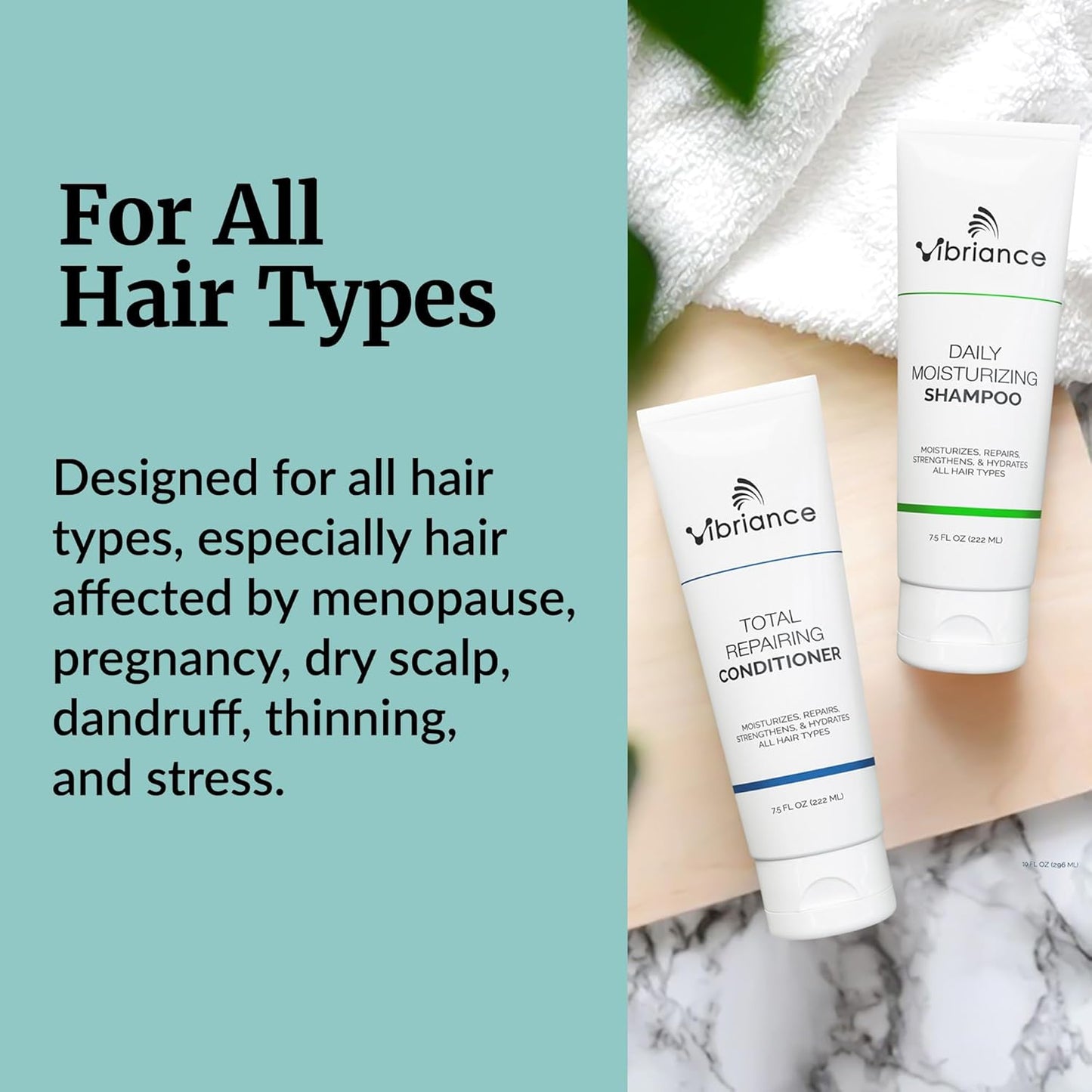 Vibriance Shampoo & Conditioner Set - Biotin-Infused Strengthening Wash for Dry, Damaged Hair | Deeply Hydrating