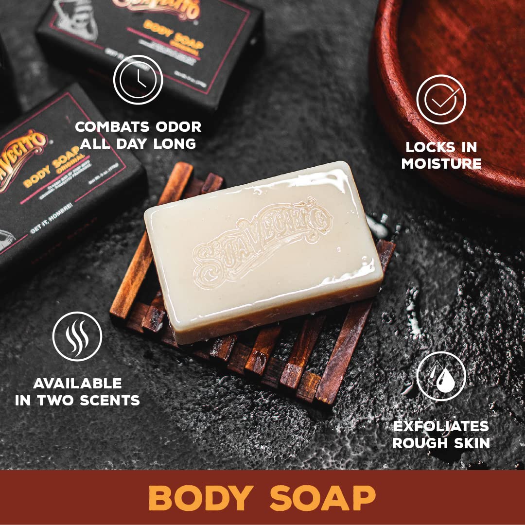 Suavecito Body & Hand Soap Bars - Moisturizing Formula with Masculine Original Fragrance | 6 oz, 3-Pack