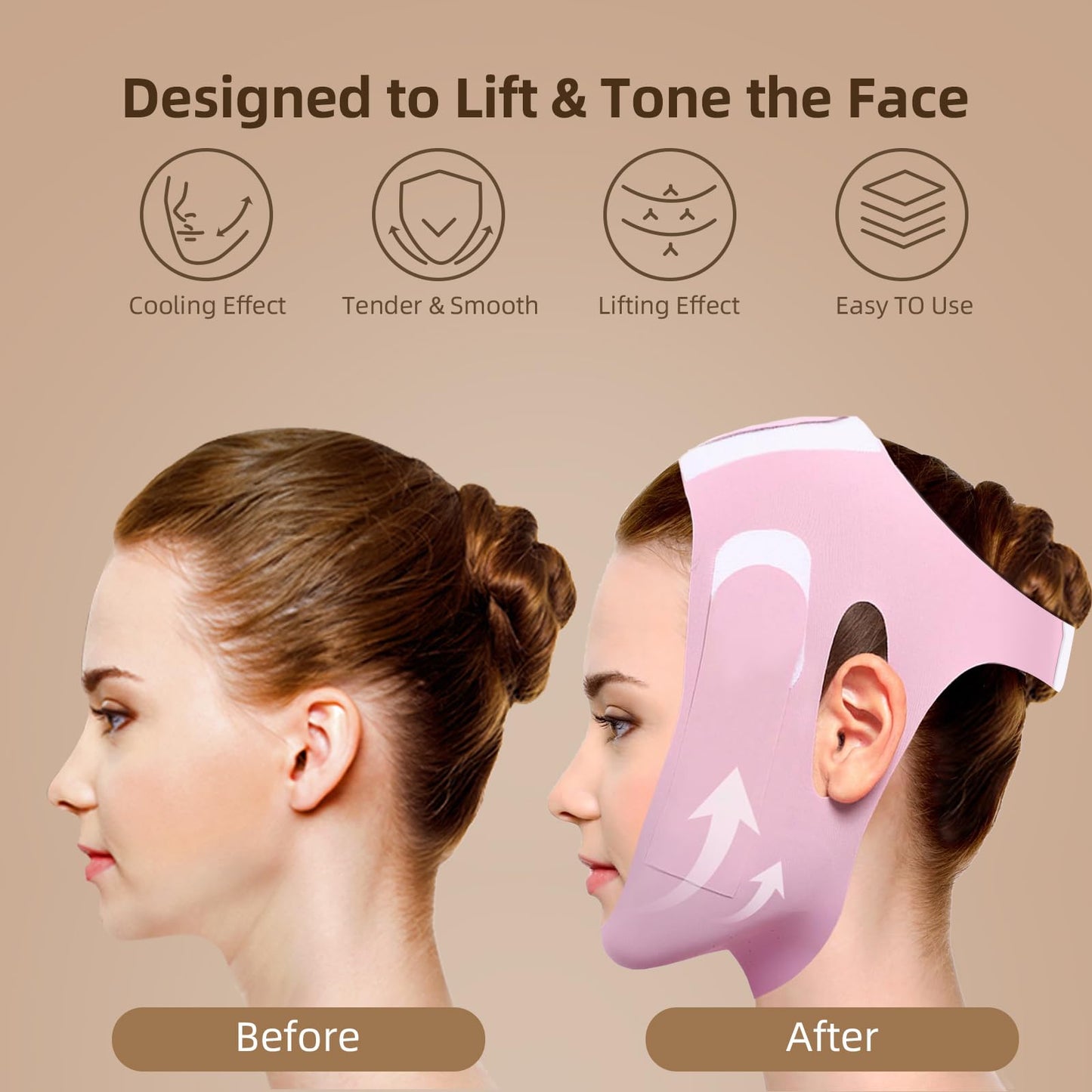 V-Line Lifting Chin Strap for Sleeping & Yoga, V-Line Mask, Chinstrap for Sleeping, Reusable Face Strap, Jaw Strap,Jawline Shaper,Chin Up Patch, V-Shaped Belt, Shaped Face Mask for Sagging