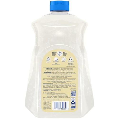 Dial Liquid Hand Soap - Vanilla Honey Scent | Gentle Dermatologist-Tested Formula, 52 Fl Oz Refill (Pack of 3)