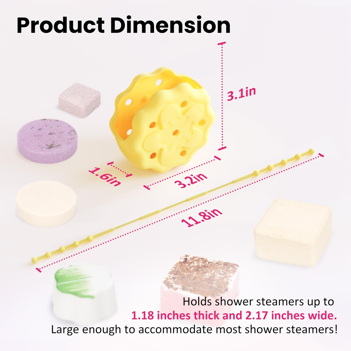 Silicone Shower Steamer Holder/Tray, Hangable&Durable Shower Steamer Hanger, Long Lasting Bath Bombs Holder, Aromatherapy Diffuser Containers, Bathroom Accessory for Decor, Blue