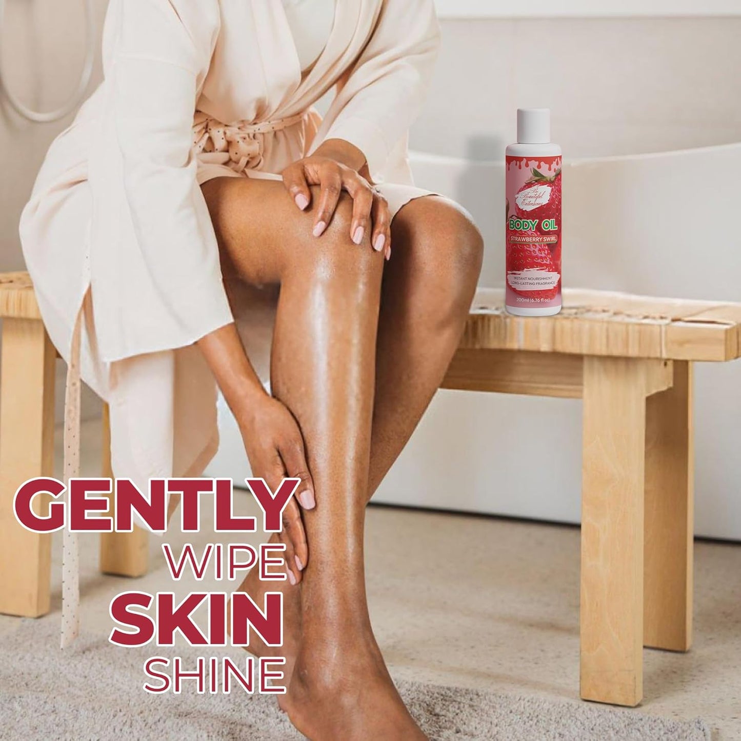 Skiennix Body Oil - Deep Hydration Formula for Nourished, Radiant Skin | 6.76 oz Strawberry Scent