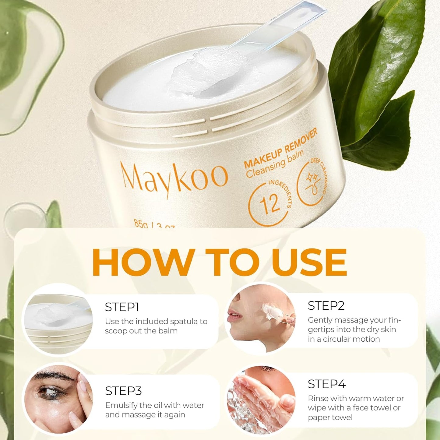 Skiennix Makeup Remover Balm - Hydrating Deep Cleansing Formula for All Skin Types | 85 g/3 oz