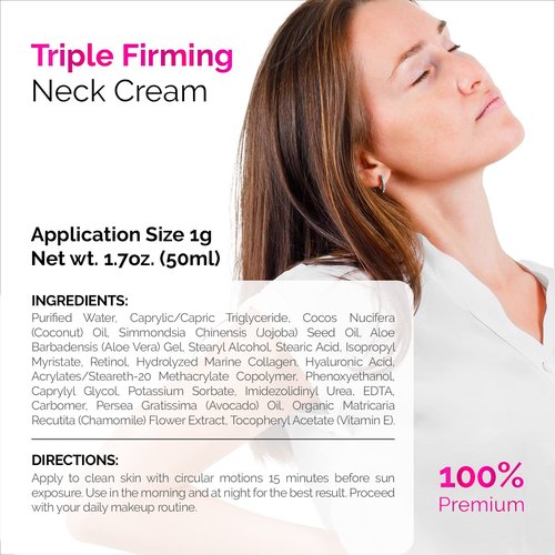 ACTIVSCIENCE Neck Firming Cream - Anti-Aging Moisturizer with Retinol, Collagen & Hyaluronic Acid - Day & Night Use