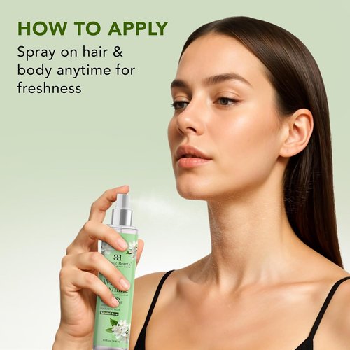 Botanic Hearth Jasmine Hair Perfume - Long-Lasting Alcohol-Free Body Mist for All-Day Freshness | 3.4 Fl Oz