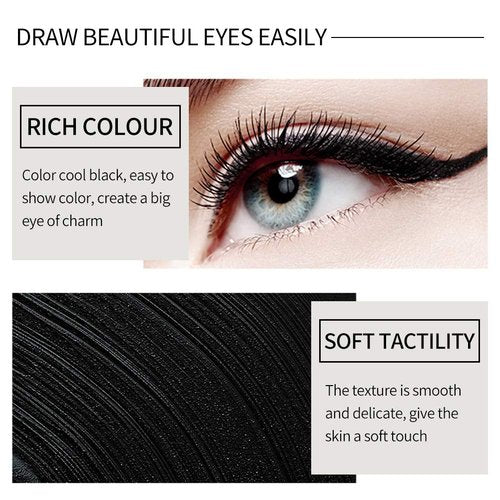 Matte Quick-Dry Eyeliner,Long Wear Gel Eyeliner Pencil,Natural Black Eyeliner Cream Waterproof Eyeliner Pen,Smokey Eyeshadow Palette Stick Crayon,Gel Eye Liner for Goth Halloween Makeup (Black)