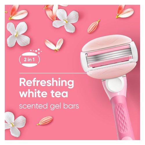 Gillette Venus Women's Razor - ComfortGlide White Tea + 4 Blade Refills for Smooth Shaving