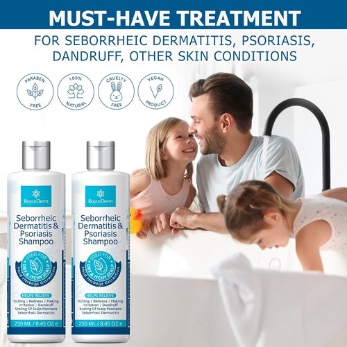 Roycederm Seborrheic Dermatitis Shampoo - Relieves Itching & Flaking for Dry, Itchy Scalp
