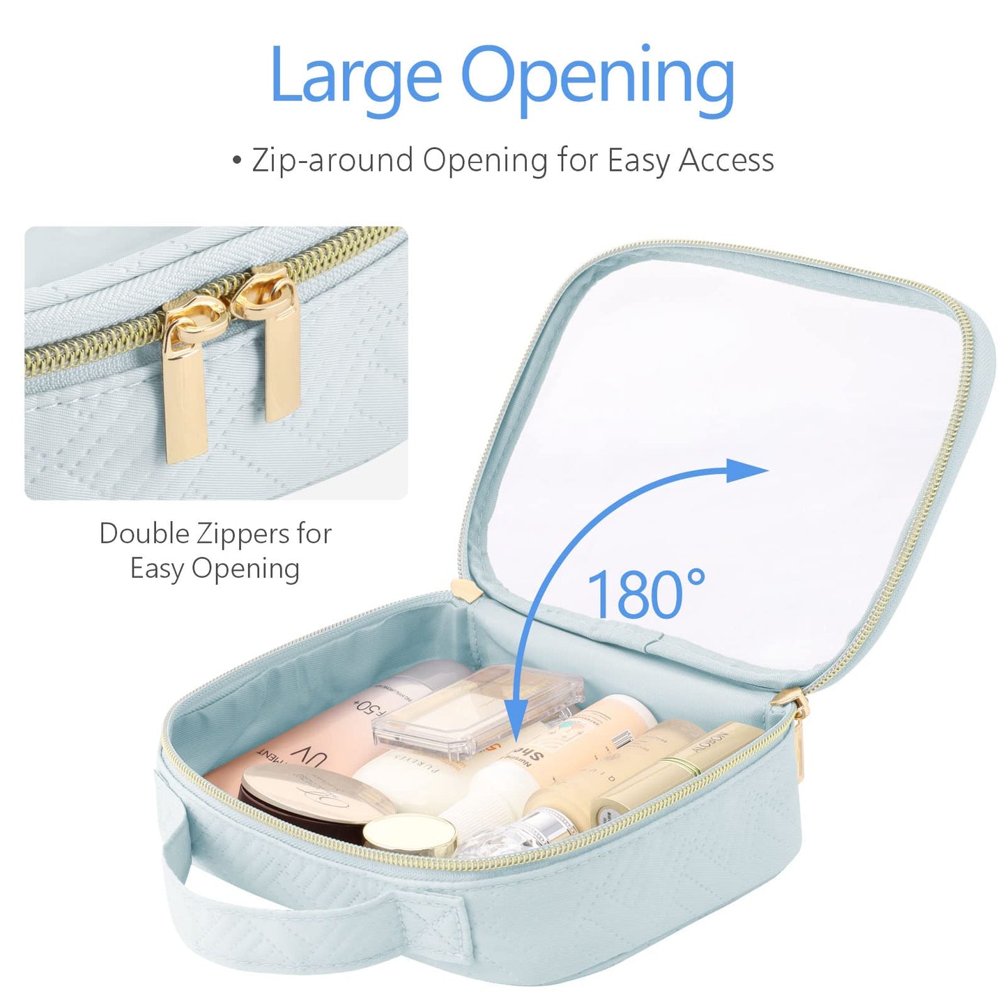 PACKISM TSA Approved Toiletry Bag, 3 Pack Clear Makeup Bags with Handle Large Opening, Clear Toiletry Bags Fit Carry-on Travel Essentials, Quart-sized Clear Travel Bags for Toiletries, Multicolor