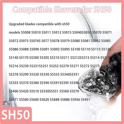 Philips Norelco SH50 Replacement Blades - Compatible with Series 5000 Razors | Precision Cutting Heads