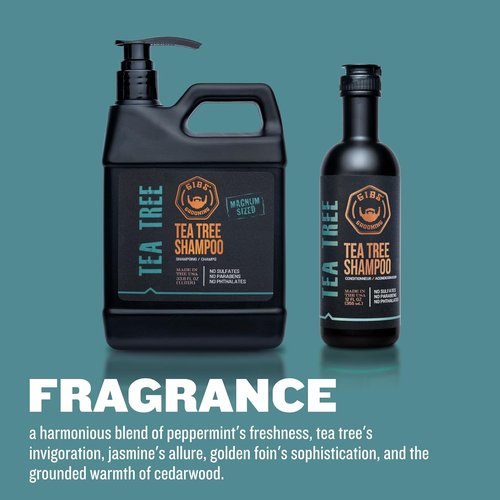 GIBS Grooming Tea Tree Shampoo - Sulfate & Paraben Free | Refreshing Cleanse for All Hair Types