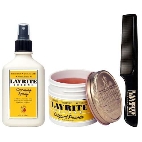 Layrite Deluxe Grooming Bundle - Original Pomade, Spray & Comb Set (4.25oz)