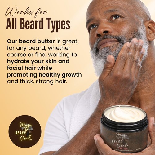 Beard Butter for Men - Hydrating Leave-In Softener for Mustache & Beard Care | Jamaican Black Castor Oil, Biotin, Collagen & Shea Butter - 4oz