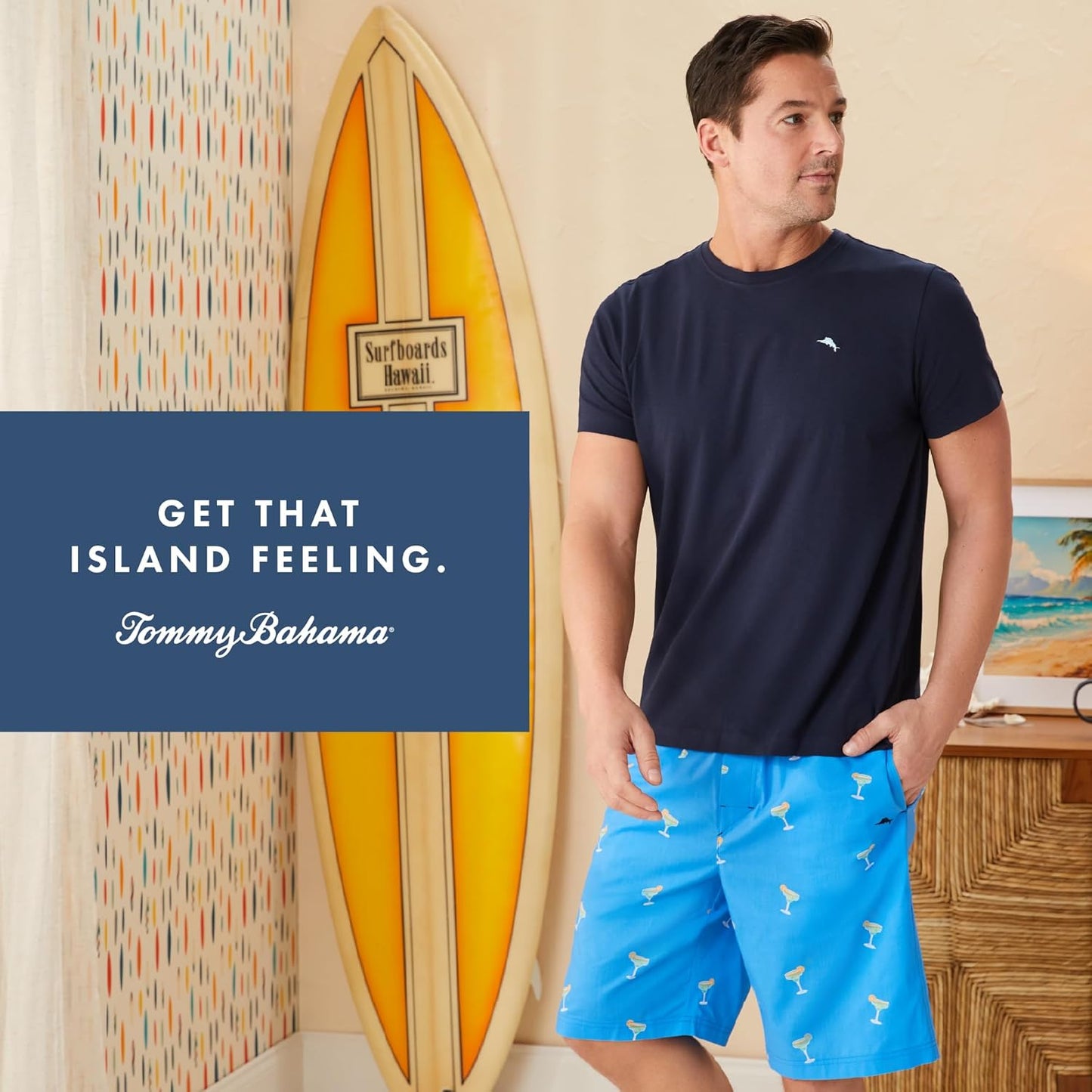 Tommy Bahama - Men's Printed Lounge Shorts | Comfortable Woven Pajama Shorts for Relaxation