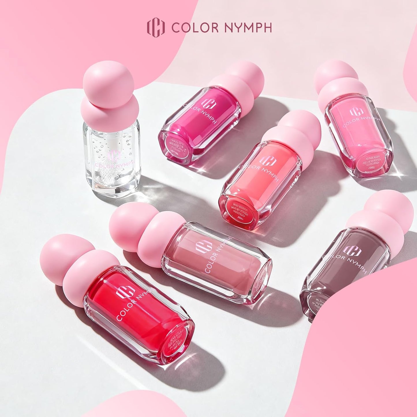 Skiennix Color Nymph Lip Oil & Gloss Set - Hydrating, Non-Sticky Lip Makeup with Jojoba Oil & Hyaluronic Acid | #04 Ballet Pink