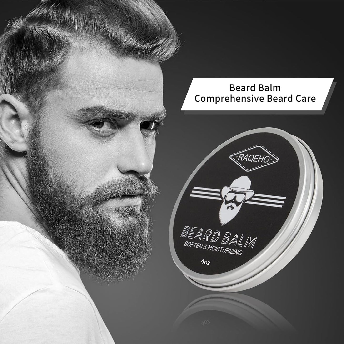 Skiennix 4oz Beard Balm - Nourishing Mustache Wax & Leave-In Conditioner | Sandalwood Scented Grooming Cream