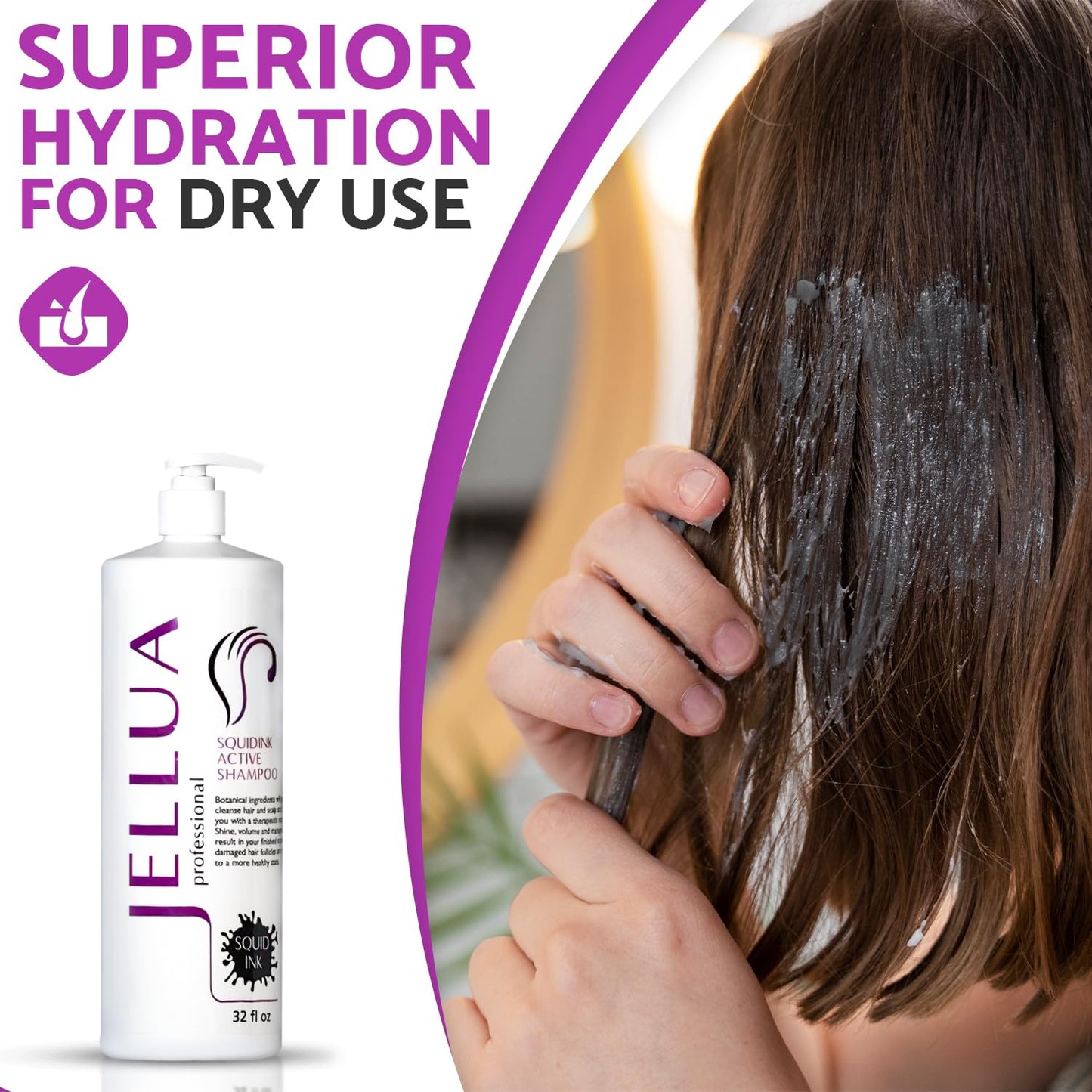 Squidink Active Shampoo - Nourishing Formula for Healthy Hair | 32 Fl Oz
