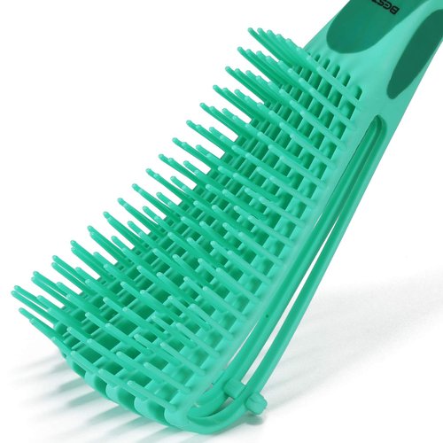 BESTOOL Detangling Brush - Effortlessly Detangle Black Natural & Curly Hair | Pain-Free for 3/4ABC Textures (Green)