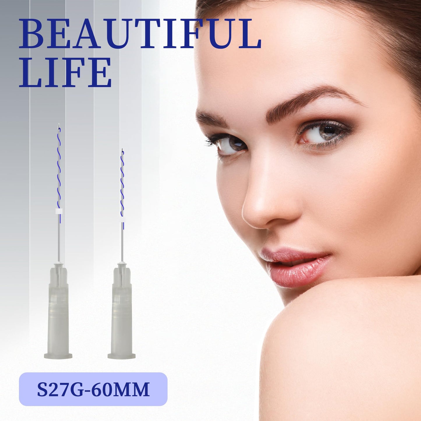 SOZOOM PDO Screw Threads, PDO Thread Lift Korea Whole Body Lifting (100PCS-27G-60mm)