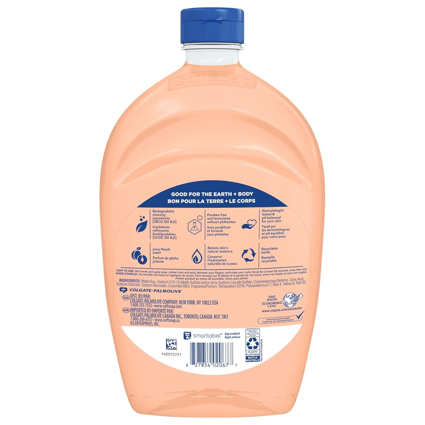 Softsoap Juicy Peach Hand Soap - Rich Fruity Scent for Kitchen & Bathroom | 50 fl oz Refill (Pack of 2)