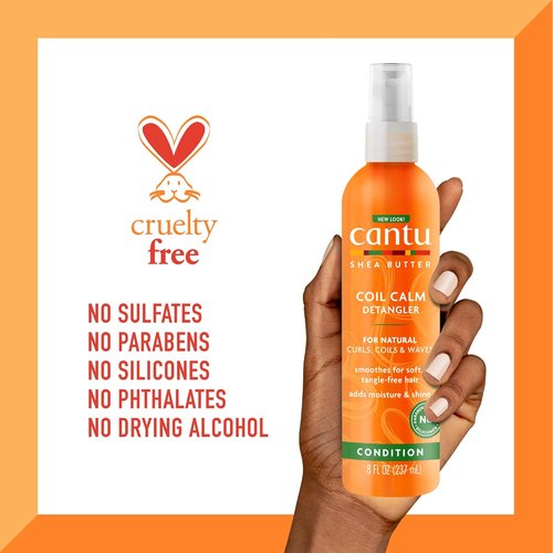 Cantu Coil Calm Detangler - Nourishing Shea Butter Formula for Natural Hair | 8 Fl Oz