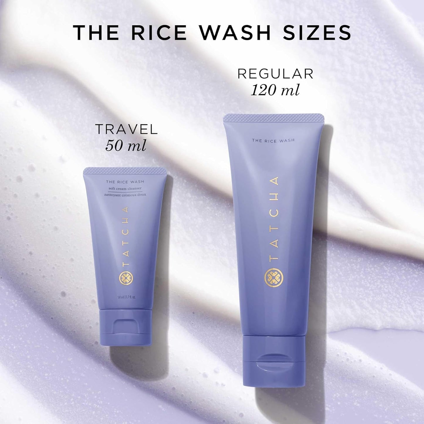 TATCHA The Rice Wash - Travel-Sized Soft Cream Facial Cleanser for Luminous Skin | 50 ml/1.7 fl. oz.