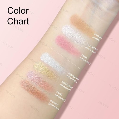 KYDA Eye & Cheek Palette - 4-In-1 Glow Makeup for Women | Multiuse Blush & Highlighter for Mature Skin