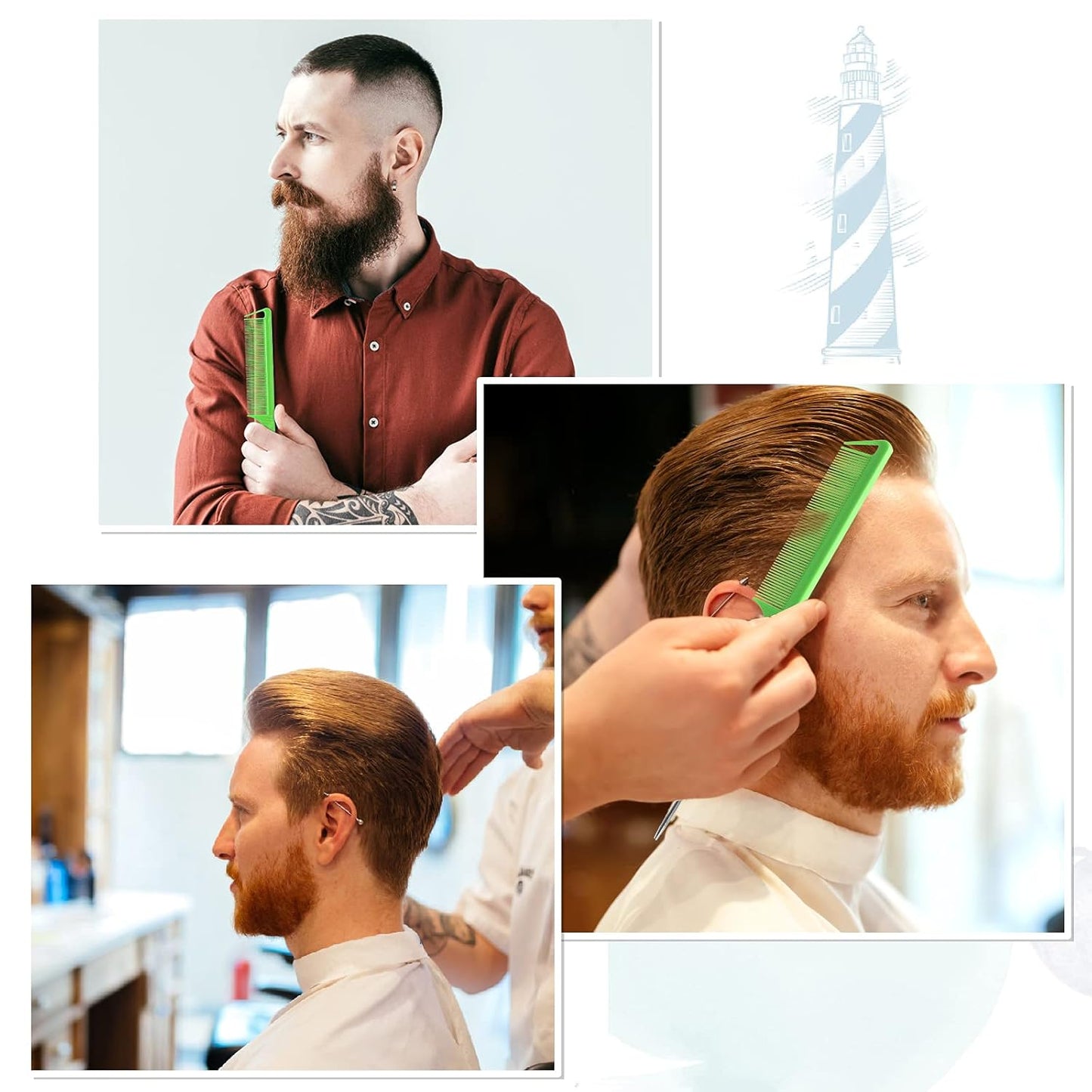 Rat Tail Combs Set: 3-Pack Teasing Styling Combs with Long Steel Pins for Women, Parting Combs for All Hair Types (Black)